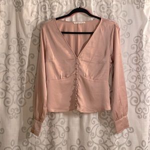 Pink satin top